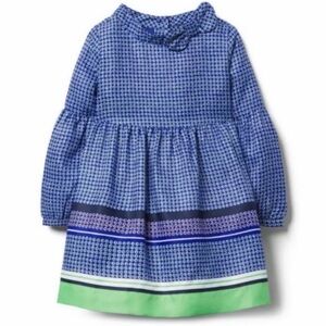 Janie & Jack Blue and Green Patterned Kids Dress